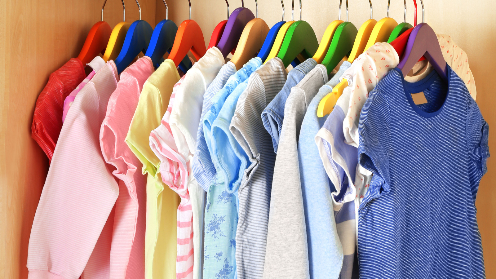 clothing hanging in a closet