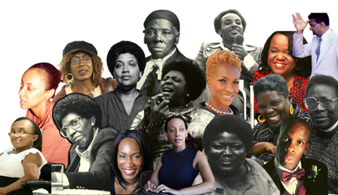 A collage of 17 Black disability leaders.