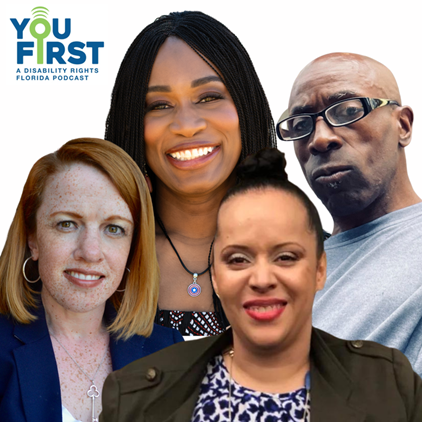 Photos of 4 podcast guests: Keith Jones, Heather Watkins, Rebecca Cokley and Morénike Giwa Onaiwu. Text reads: The You First Podcast