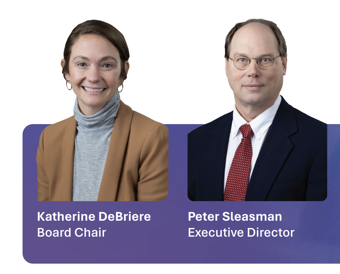 DRF's leadership, Board Chair Katherine DeBriere and Executive Director Peter Sleasman