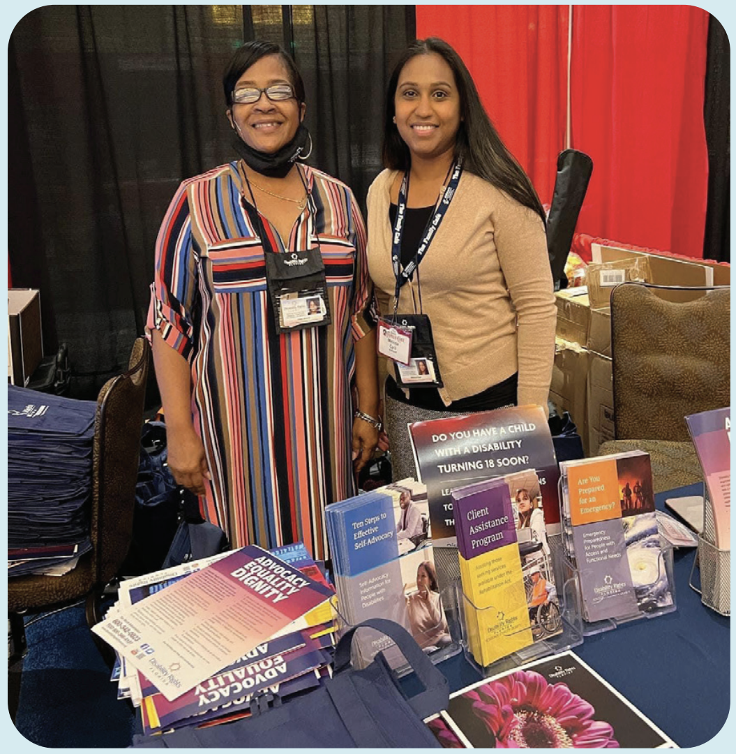 DRF Special Events & Outreach Coordinator Dawn Moore and Rights Training and Outreach Coordinator Melissa Cyril