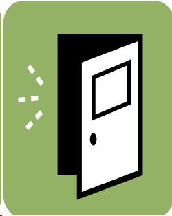 Image of an open door.