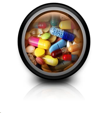 Photograph of an assortment of medications.