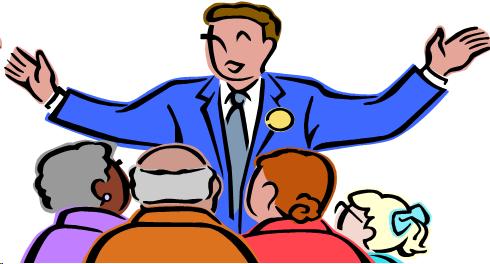 Image of a speaker addressing a crowd.