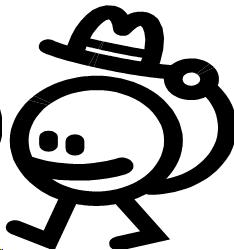 Image of a smiley face tipping his hat politely.