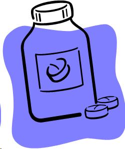 Image of a pill bottle with two pills in front of it.