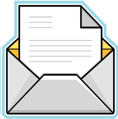 Image of an envelope with a letter sticking out of it.